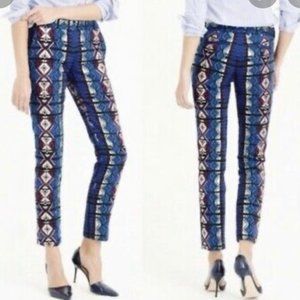 J.CREW MADDIE Jacquard WINDOWPANE Embroidered Quilted PANTS